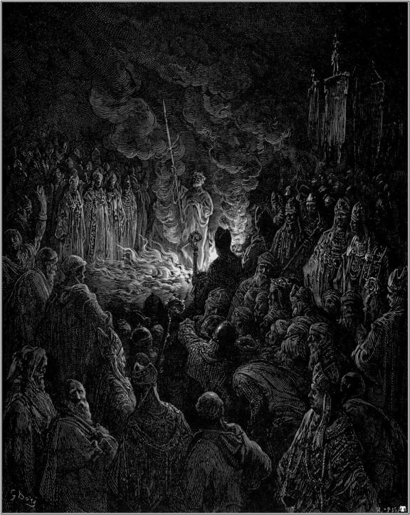 Barthelemi Undergoing the Ordeal of Fire, by Gustave Doré.