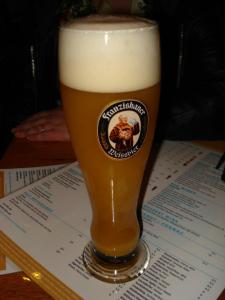Franziskaner wheat beer mixed with mango juice at the Löwenbräukeller, Sydney.