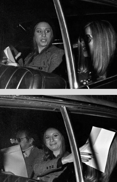 Barbra and Sue have fun with the press