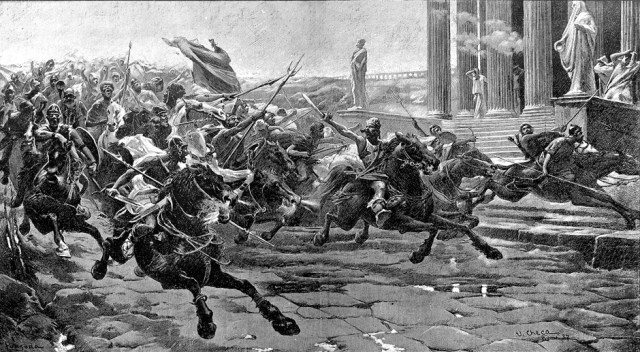 Invasion of the Barbarians or The Huns approaching Rome